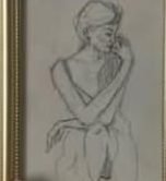 Pencil study of a seated figure